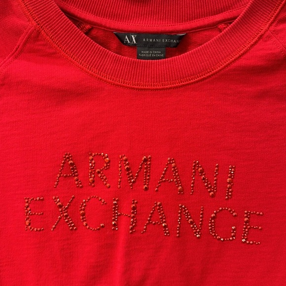 Armani Exchange Women’s Red Crew Neck Sweatshirt Size Medium - Picture 2 of 4